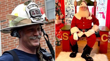 A firefighter dons a Santa Claus costume to bring happiness to ill children: 'A source of hope'