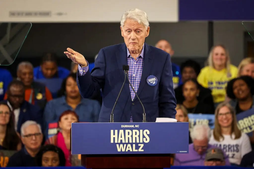 Bill Clinton endorses Kamala Harris despite Trump's economy performing better.