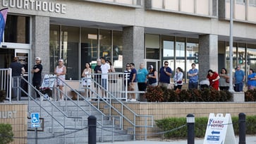 Florida man imprisoned following intentional attack on woman near polling station.