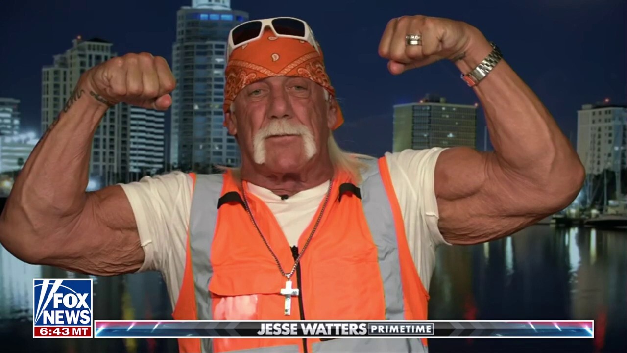 Hulk Hogan hints at potential Trump administration job while wearing orange sanitation worker uniform on Halloween.