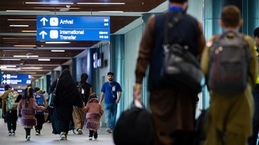 Filipinos process visas for Afghans before their resettlement in the US.