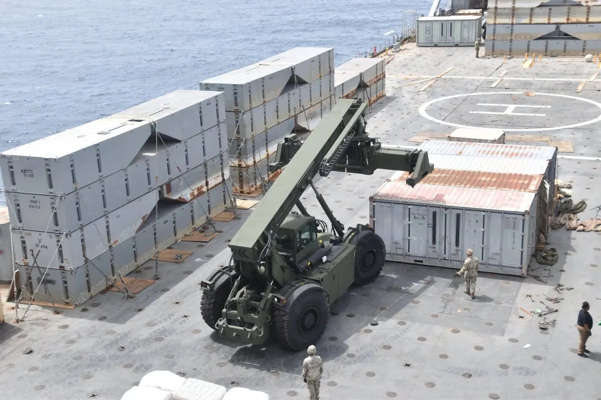 The temporary floating pier for Gaza aid has been completed, and it will be moved into position once the weather clears up, according to the Pentagon.