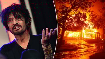 Tommy Lee criticizes celebrities for promoting themselves during the LA fires.