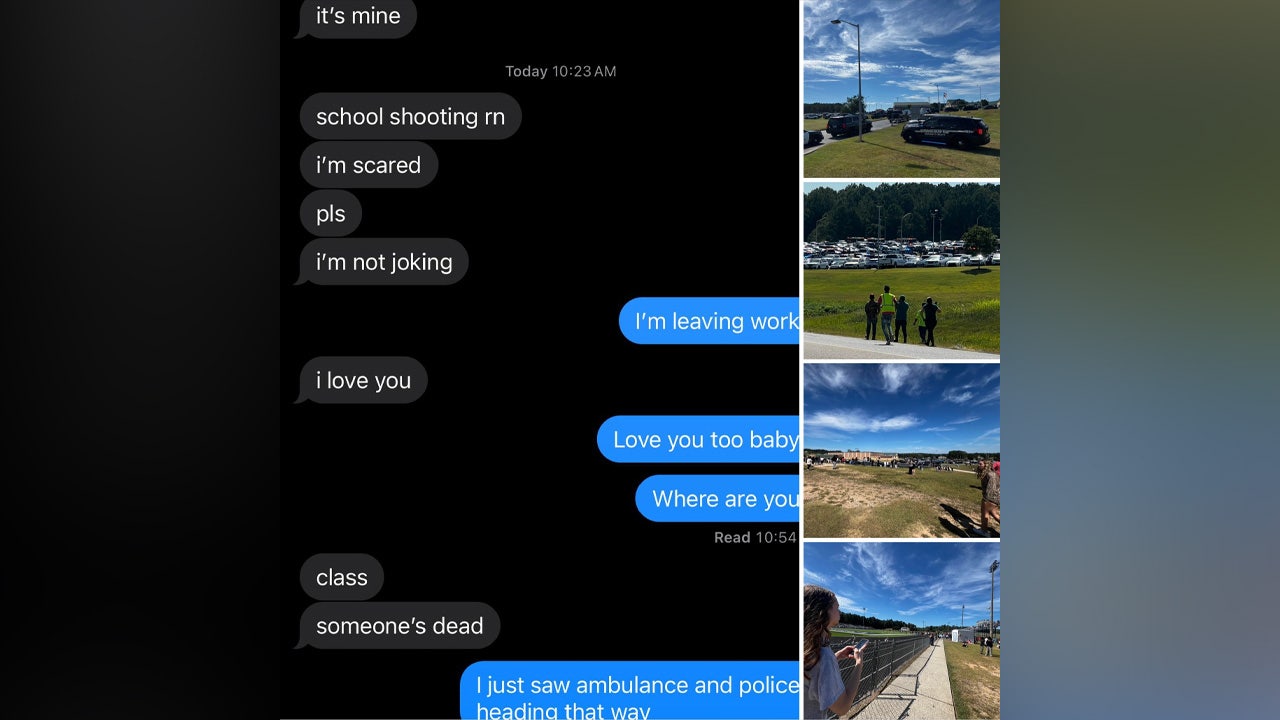 During the terrifying shooting at a Georgia high school, a student sends a text message to his mother in fear.