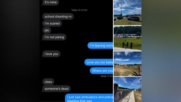 During the terrifying shooting at a Georgia high school, a student sends a text message to his mother in fear.