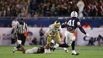 In the Orange Bowl, Notre Dame was compelled to utilize their backup quarterback following an injury to starter Riley Leonard.