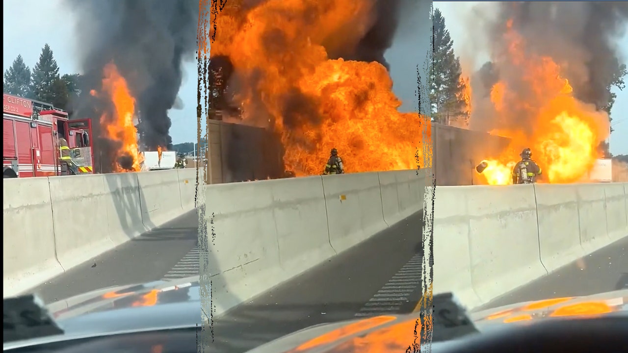 NJ traffic backups, extensive damage, and evacuations result from tractor-trailer explosion.