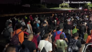 A group of 1,500 migrants gathers in Mexico.