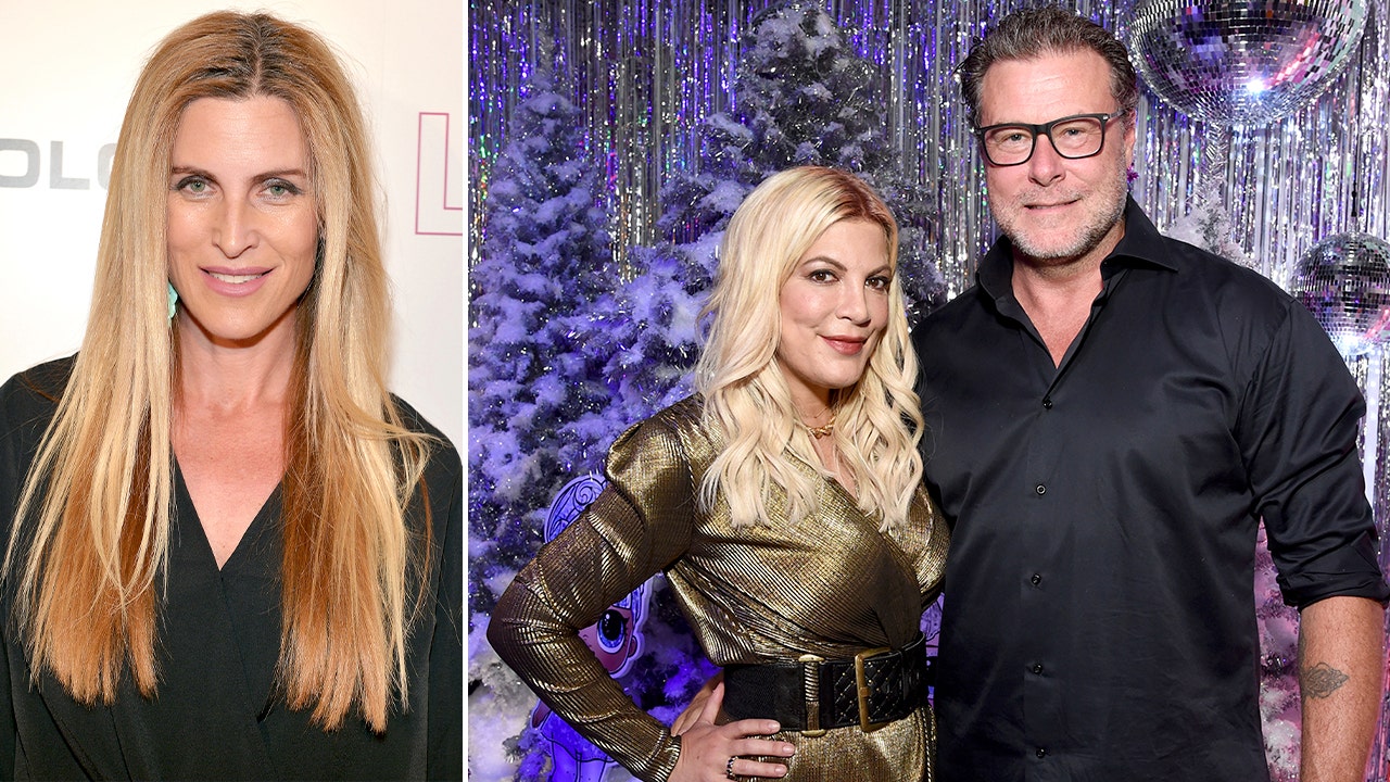Tori Spelling is labeled "desperate" by Dean McDermott's first ex-wife for reaching out to him about divorce during a podcast.