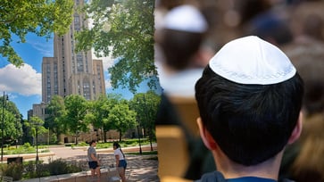 Students on the University of Pittsburgh campus were attacked with a glass bottle while returning to classes, and the assailants were identified as Jewish.