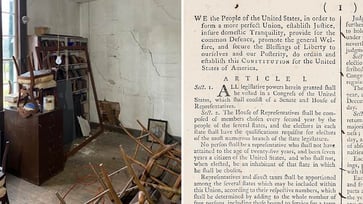 An old filing cabinet containing a rare copy of the US Constitution is set to be sold at auction.