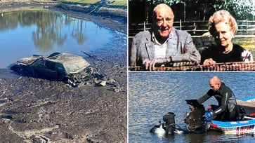 The car belonging to a wealthy New York couple who went missing 44 years ago was discovered submerged in a murky pond.