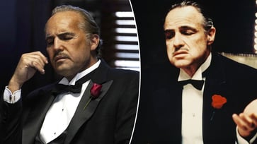 In a sneak peek of his biopic, Billy Zane is barely recognizable as Marlon Brando's 'Godfather'.