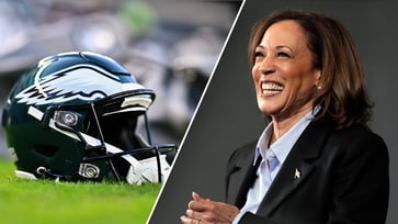 The NFL team, Eagles, denounces the authenticity of their political ad supporting Kamala Harris for president.