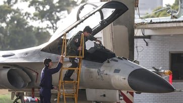 A Taiwan Air Force officer died after being sucked into a fighter jet's engine.