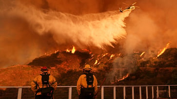 Firefighters battling LA wildfires receive TVs from FOX Sports.