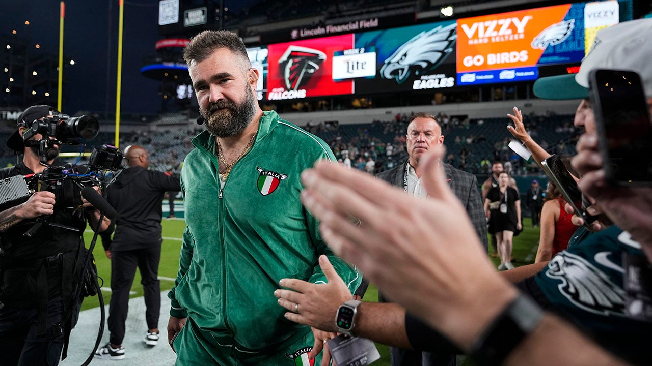 Travis Kelce's lackluster start frustrates Jason Kelce, who passionately defends him.