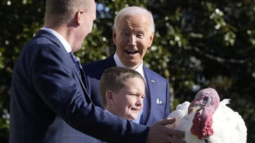 Biden delivers his final Thanksgiving turkey pardoning speech: "This is my last opportunity to address you as your president."