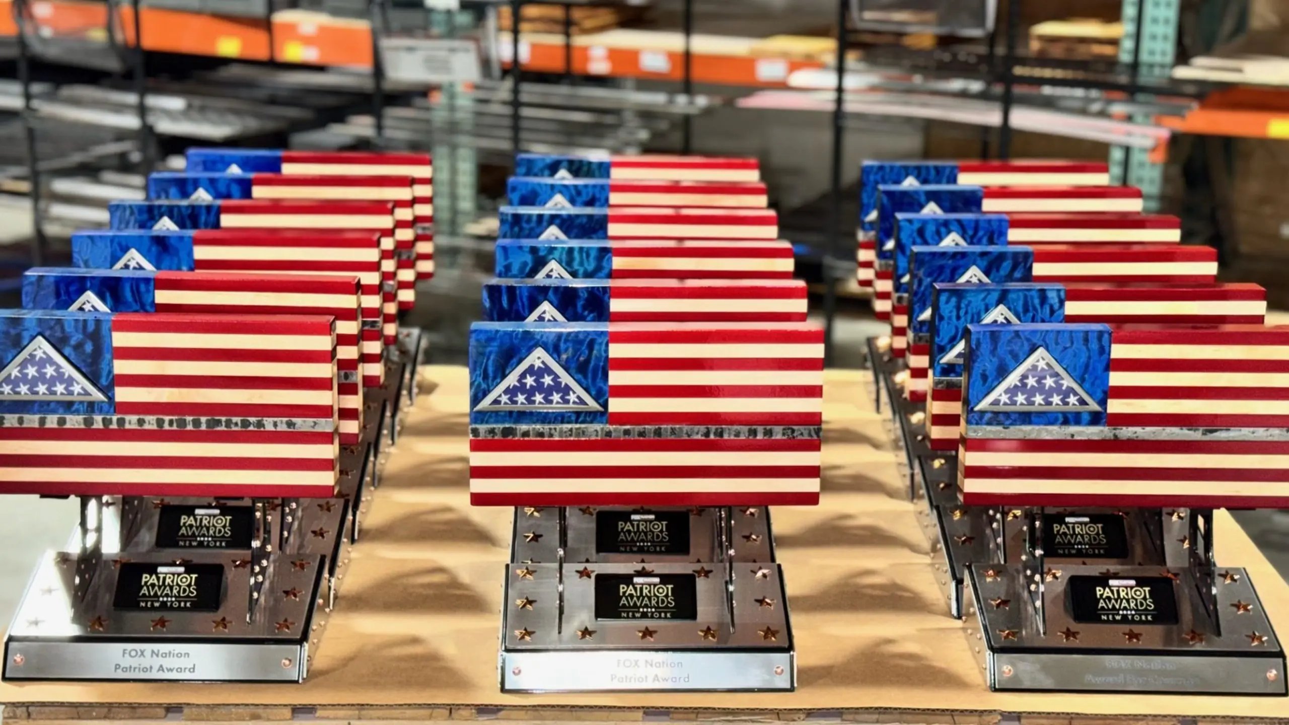 A Wisconsin metal art company that "pursued the American dream" has unveiled the 2024 Fox Nation Patriot Awards trophies.