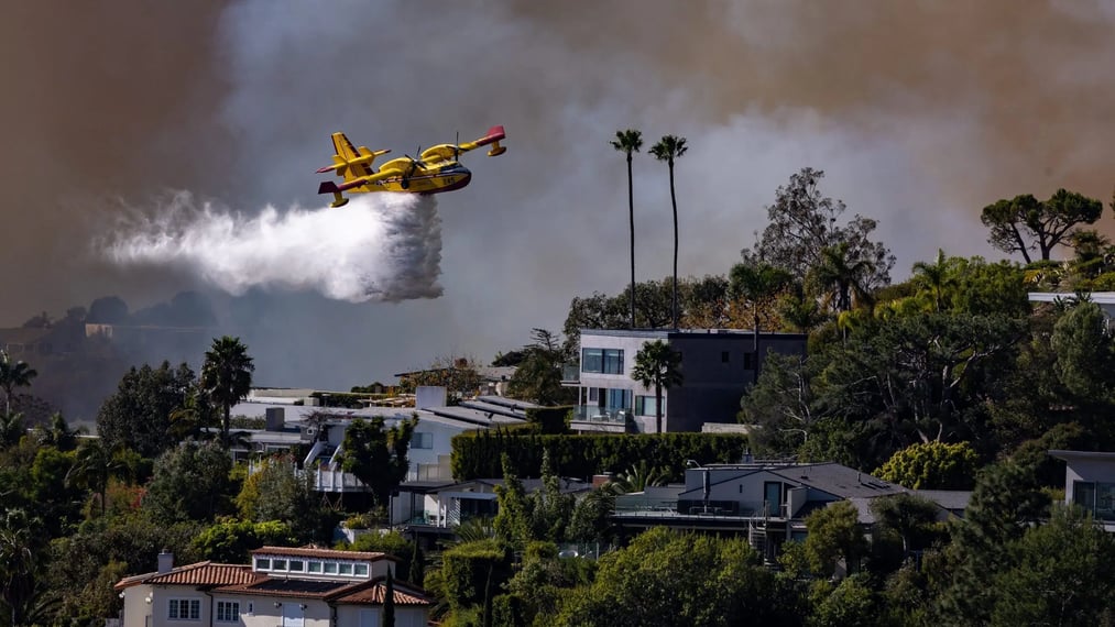 The Los Angeles wildfires: Firefighting plane out of service for three days due to drone strike resulting in a "fist-sized hole."