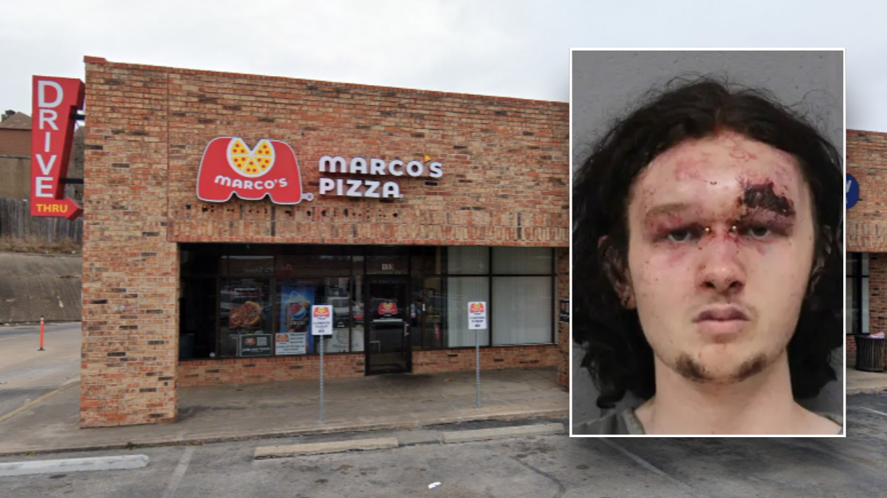 Police: Suspect who tried to rob pizzeria and brandished a gun is beaten up by employees.