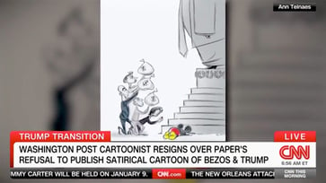 The Washington Post is facing turmoil after a cartoonist resigns and staff members leave.