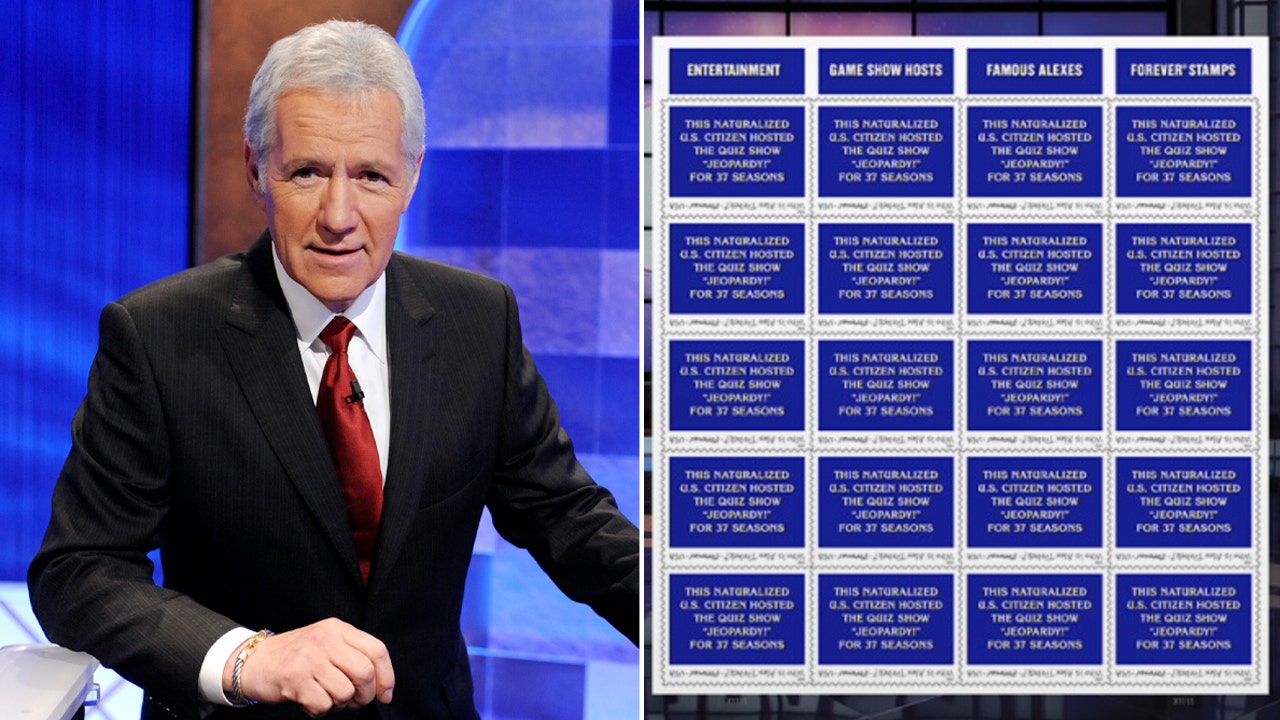 The USPS honored late 'Jeopardy!' host Alex Trebek with a 'Forever stamp'.