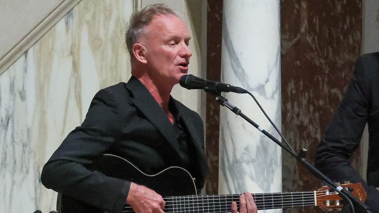 Sting delivers an unexpected emotional tribute at Ethel Kennedy's funeral.