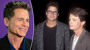 Police arrested Rob Lowe and Michael J. Fox for smoking pot in a "clown car" filled with celebrities.