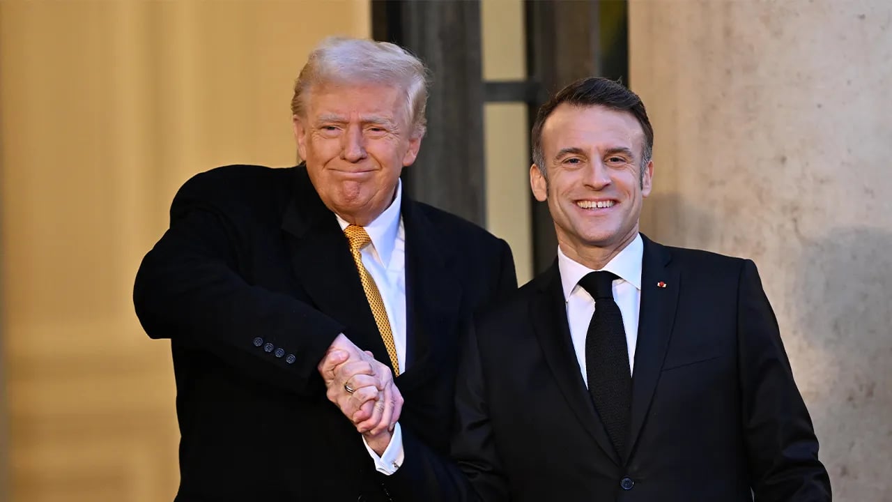 World leaders' reactions to Trump's dominance on social media during his handshake with Macron in France are being closely monitored.