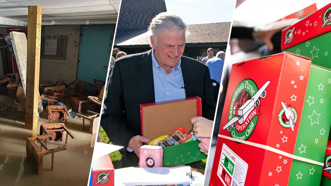 During the national donation week, Helene survivors donate to Operation Christmas Child despite losing everything.