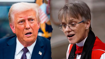 Bishop excoriated by Trump as 'Radical Left hard line Trump hater' after politically charged prayer service.