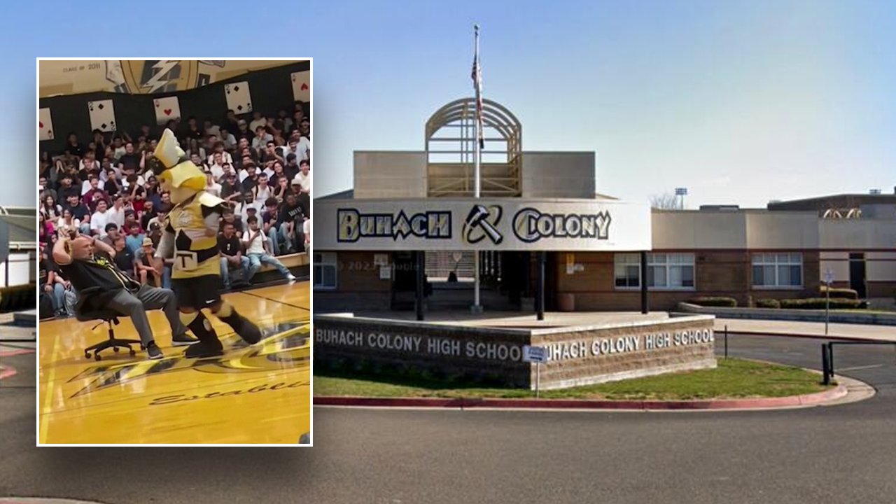 California high school principal placed on leave after video of inappropriate dance with mascot surfaces