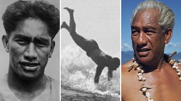 Duke Kahanamoku, Hawaii's original Big Kahuna, became a global surfing icon.