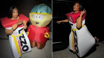 Lizzo dons a Halloween costume inspired by a 'South Park' parody after refuting accusations.