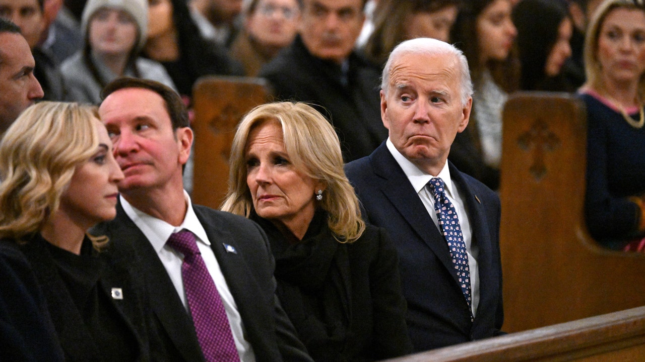 The first lady and President Biden attend a memorial service for the victims of the Bourbon Street attack in New Orleans.