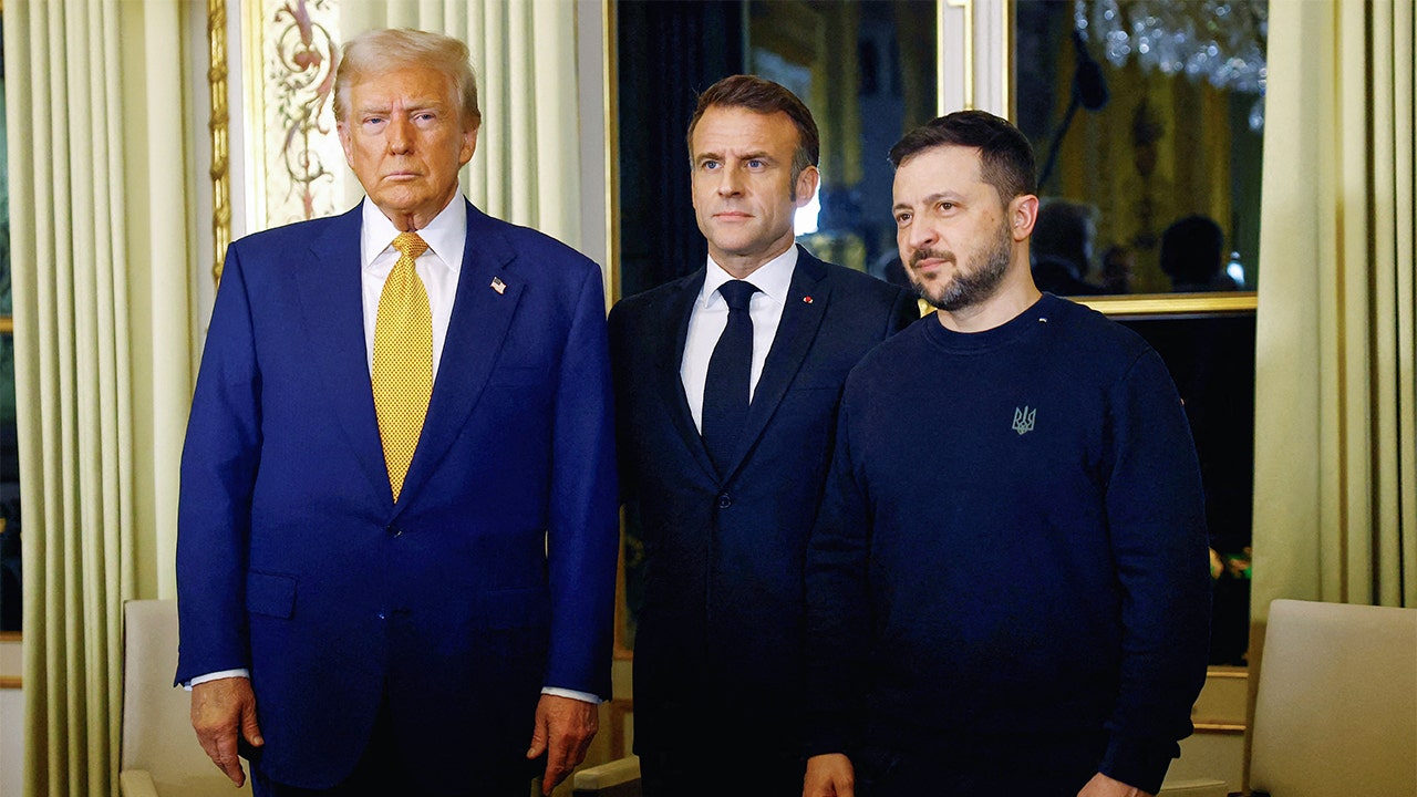 Macron, Zelenskyy and Trump meet prior to Notre Dame's reopening ceremony in Paris.