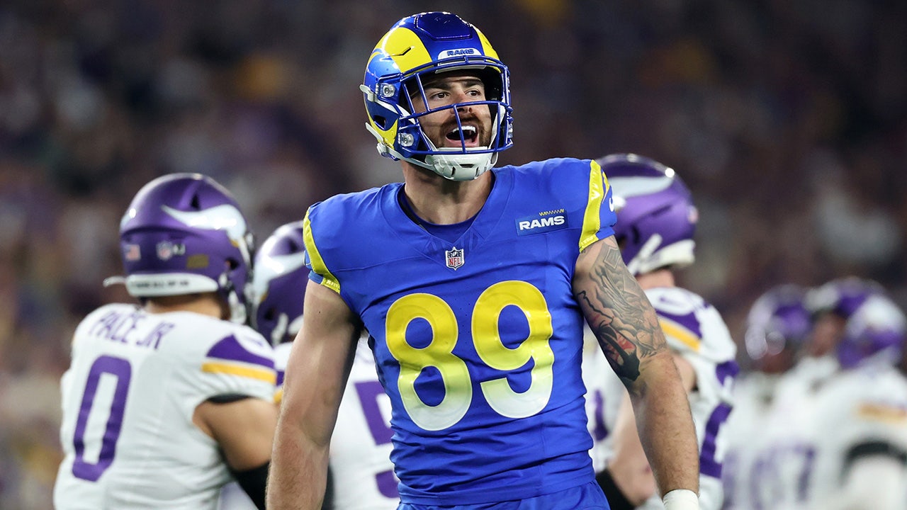 Coach Sean McVay reveals that Tyler Higbee, a player on the Rams, was coughing up blood after being injured during a playoff game.