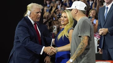 Jason and Brittany Aldean were seated in a family box at the Republican National Convention alongside President Trump.