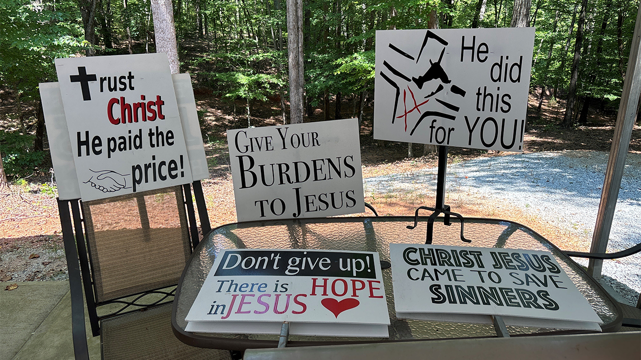 A South Carolina man has been informed that he requires authorization to display a sign expressing his religious beliefs on a public sidewalk.