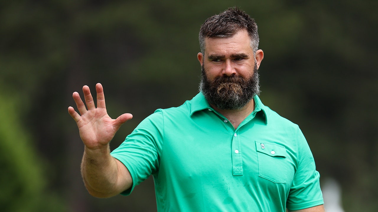 Jason Kelce, a retired Eagles star, uses his Tesla Cybertruck bumper ...