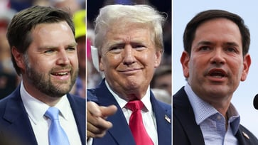 Marco Rubio, a VP finalist, praises Trump after JD Vance is chosen as running mate at the RNC.