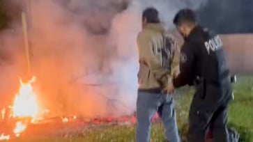 Video captures arrest of Los Angeles wildfires suspect in California