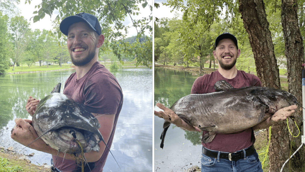 A West Virginia angler broke the fishing record while using his 3-year-old daughter's $10 pink rod.