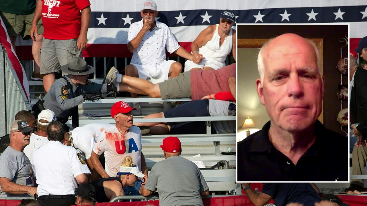 A retired doctor recounts his attempt to save a wounded man who protected his wife and daughter during a Trump rally.