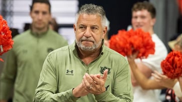 After the team's plane was forced to turn back due to the players' altercation, Auburn's Bruce Pearl delivers a message to his team.