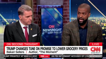 Scott Jennings advises CNN commentator to maintain a respectful distance during a heated discussion about Trump and grocery prices.