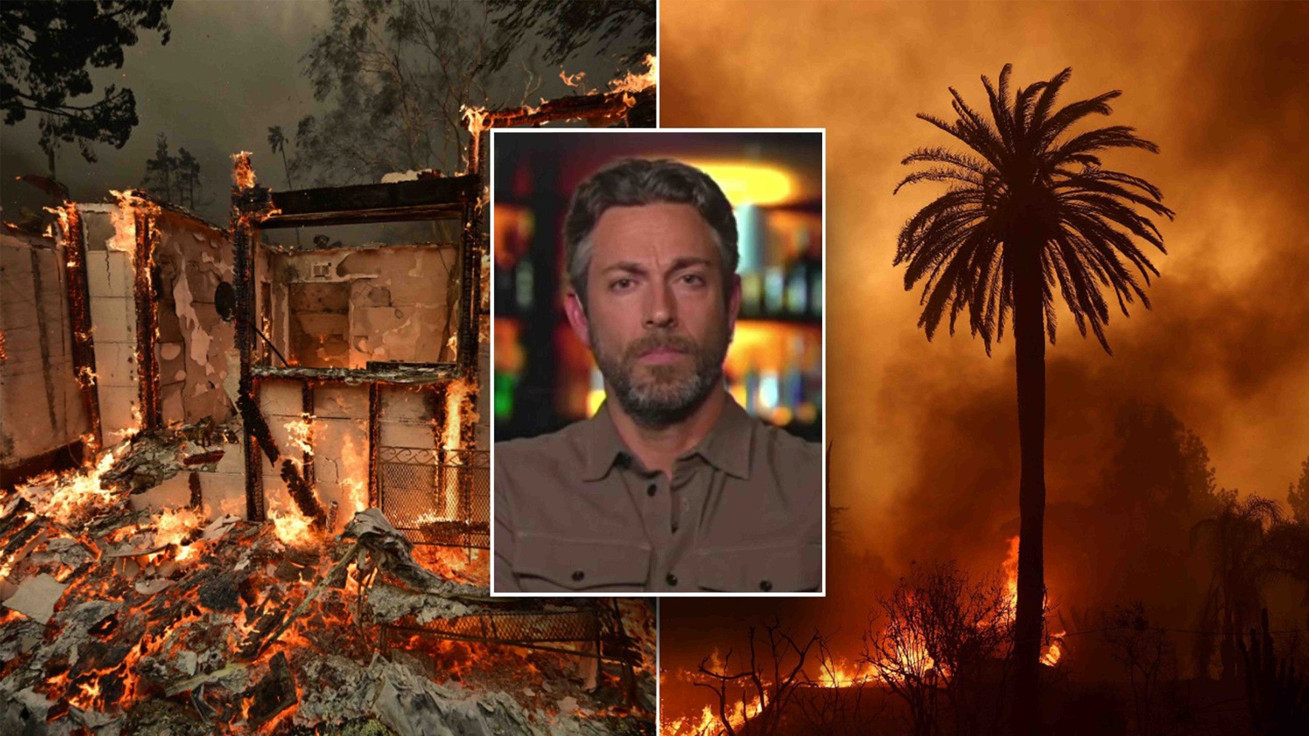 The actor Zachary Levi has accused the leadership of being "incredibly poor" and has suggested "criminal negligence" in relation to the LA wildfires.