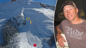 Wife discovers husband buried in avalanche on remote trail with transceiver.