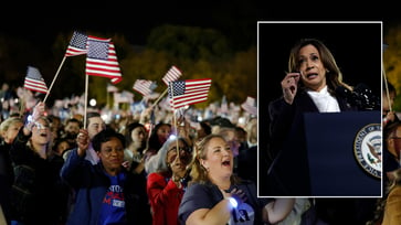 Police officer assaulted outside of Kamala Harris rally in D.C., and suspects were arrested.